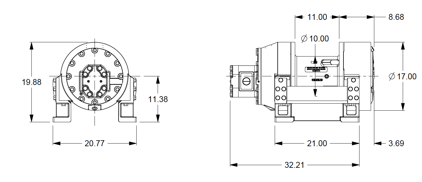 M25-6-86-1 : Pullmaster Planetary Hydraulic Winch, Equal Speed, 25,000lb Bare Drum Pull, Auto Brake, CCW, 115GPM Motor, 10.0" Barrel x 11.0" Length x 17.0" Flange