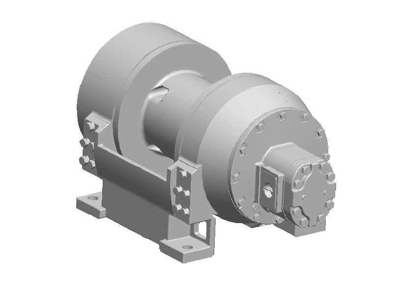 M25-6-86-1 : Pullmaster Planetary Hydraulic Winch, Equal Speed, 25,000lb Bare Drum Pull, Auto Brake, CCW, 115GPM Motor, 10.0" Barrel x 11.0" Length x 17.0" Flange