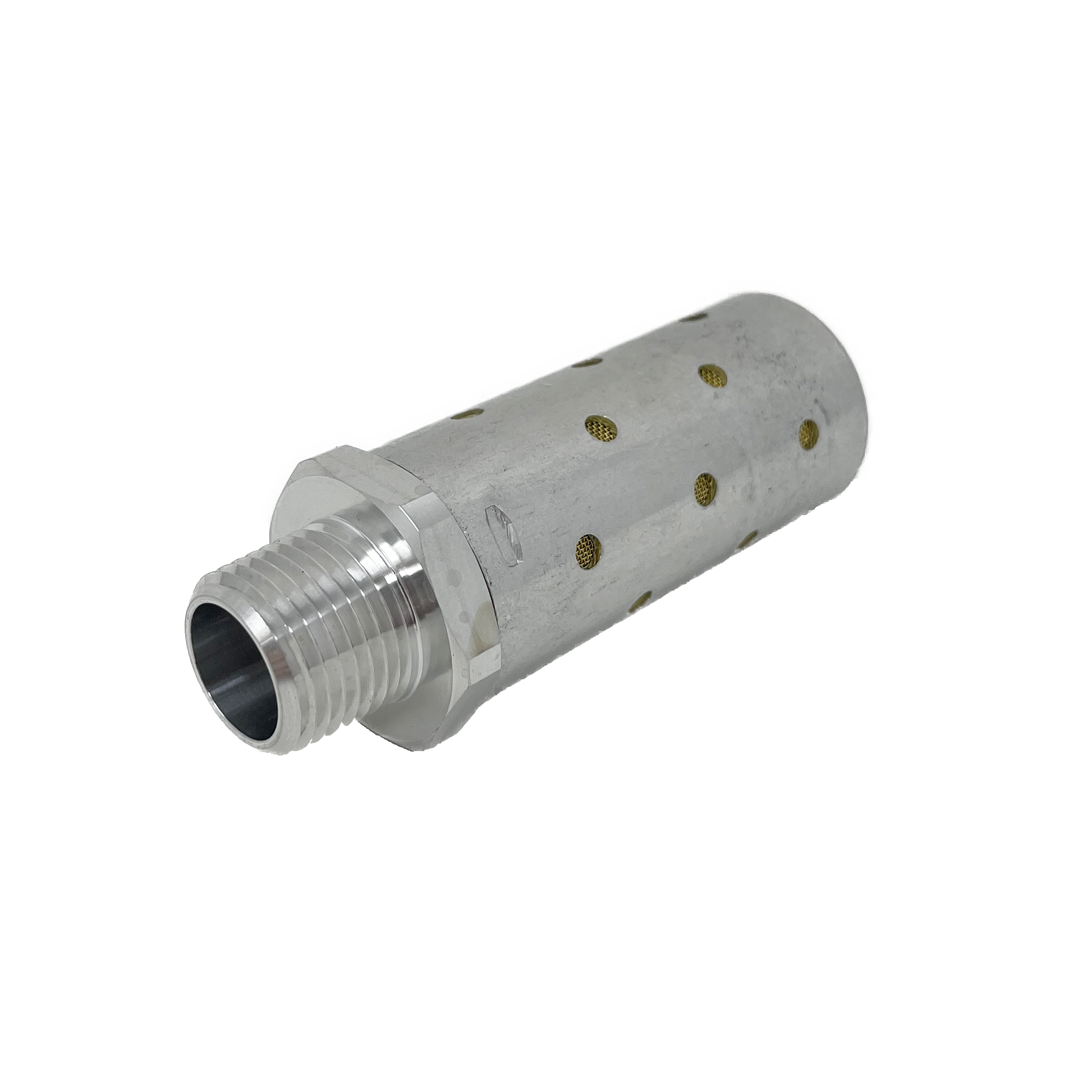 MB004A : Norgren Quietaire Series, heavy duty muffler, 1/2 NPT male thread, brass wire element