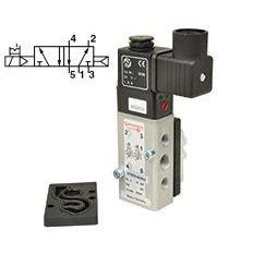 9710010-3037N-G : Herion 97100 NAMUR Series, 5/2 valve, sol/spring, 1/4 NPT port, push and lock override, 120VAC, with 1/2 condu