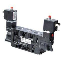 K81DA00KV0KV0 : Norgren Nugget 200 Series 120VAC 3-Position, 5-Way locking Solenoid Actuated, Solenoid Return 1/4 inch NPT porte