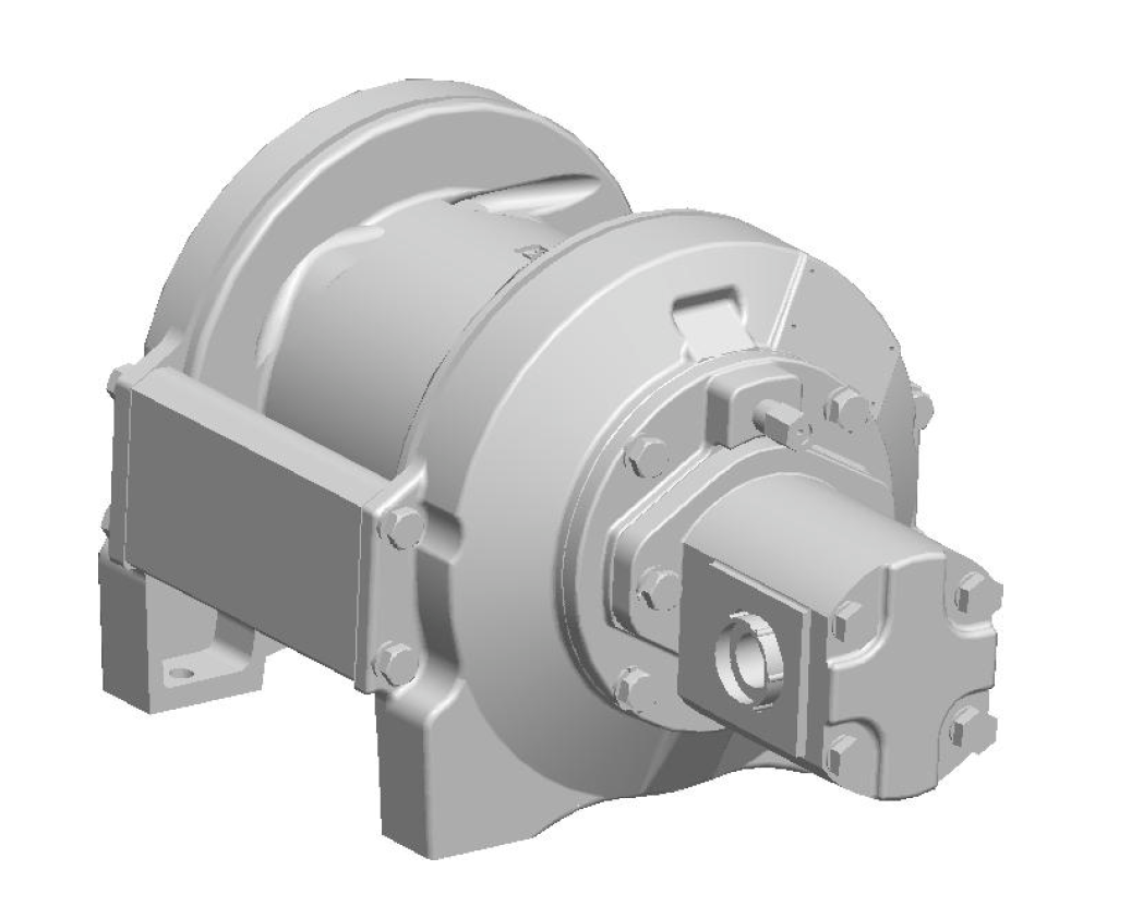 PL2-15-228-1-B : Pullmaster Planetary Hydraulic Winch, Equal Speed, 2,200lb Bare Drum Pull, Auto Brake, CW, 7.7GPM Motor, 6.13" Barrel x 5.25" Length x 9.0" Flange