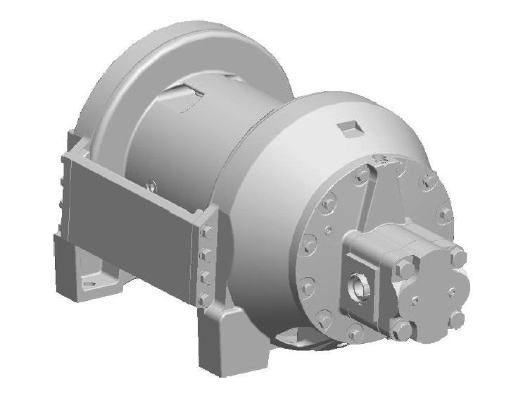 PL8-3-30-2 : Pullmaster Planetary Hydraulic Winch, Equal Speed, 7,000lb Bare Drum Pull, Auto Brake, CCW, 37GPM Motor, 9.63" Barrel x 10.0" Length x 14.13" Flange