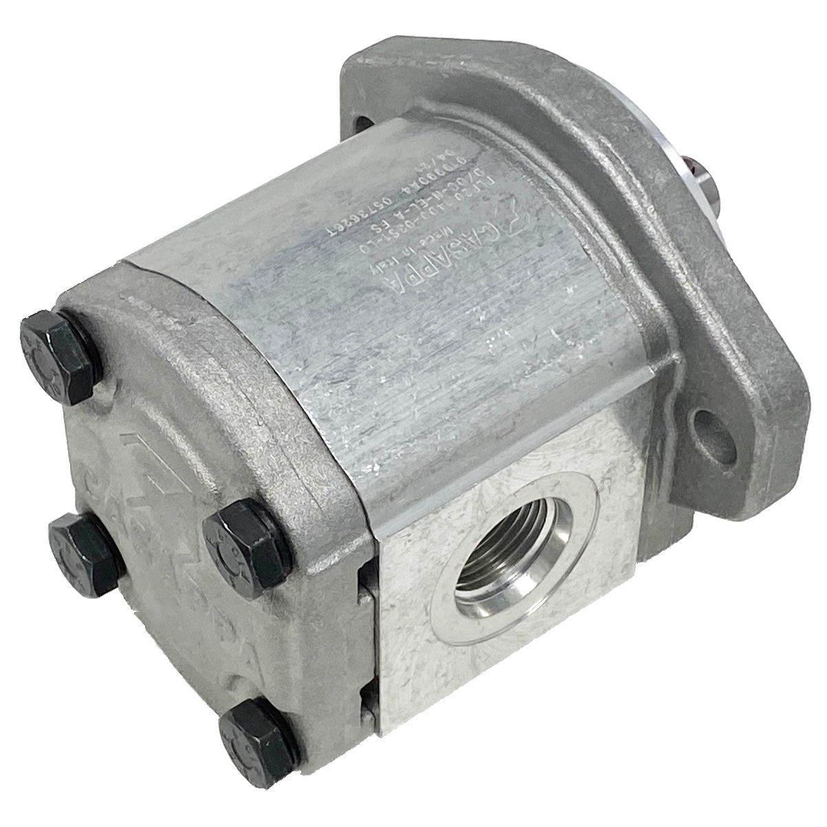 PLP20.20S0-31S1-LOD/OC-N-EL : Casappa Polaris Gear Pump, 21.14cc, 2900psi Rated, 3000RPM, CCW, 5/8" Bore x 5/32" Key Shaft, SAE A 2-Bolt Flange, 0.75 (3/4") #12 SAE Inlet, 0.625 (5/8") #10 SAE Outlet, Aluminum Body & Flange