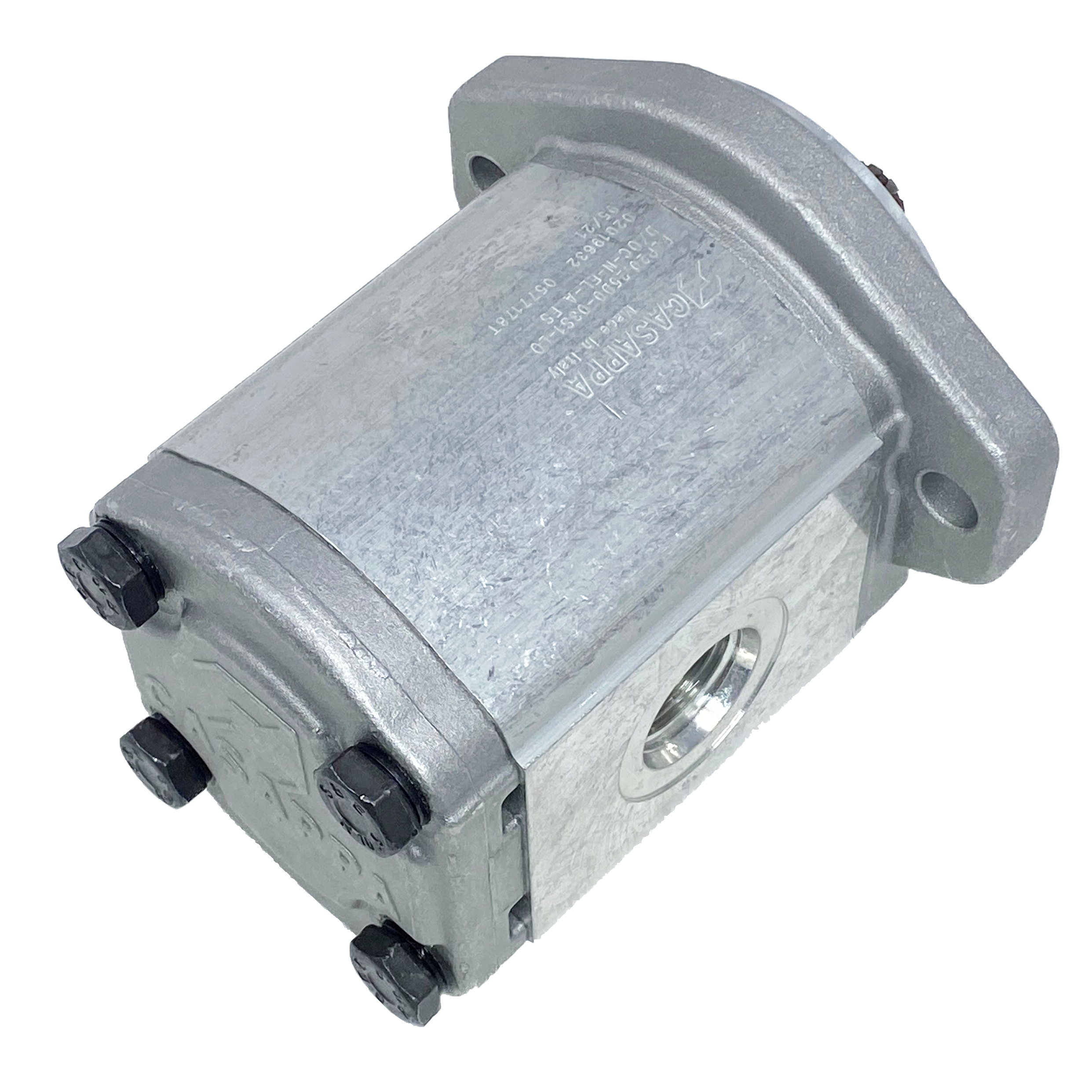 PHP20.27,8S0-04S5-LOG/OC-N-L : Casappa Polaris Gear Pump, 28.21cc, 2900psi Rated, 2500RPM, CCW, 13T 16/32dp Shaft, SAE B 2-Bolt Flange, 1.25" #20 SAE Inlet, 0.625 (5/8") #10 SAE Outlet, Cast Iron Body Cast Iron Flange And Cover