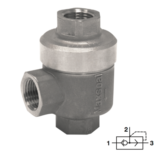 QEV13AA3H00S : Maxseal Quick Exhaust Valve, 7.25-174 psi, 1/2 NPT