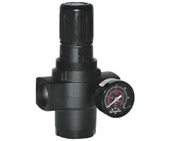R17-800-RGSA : Norgren R17 Series, general purpose regulator, 1 PTF ports, knob adjustment, relieving, with gauge, 10 to 250 PSI