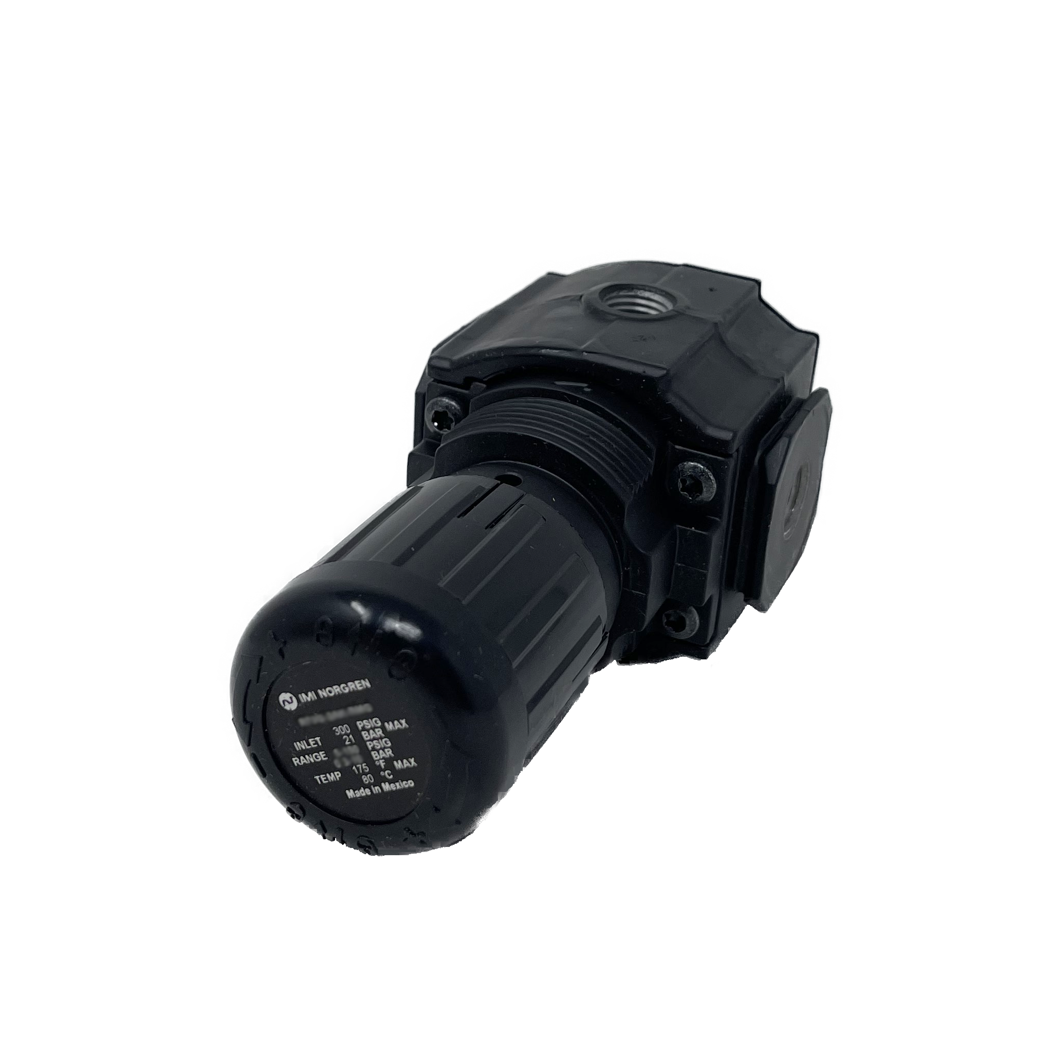 R72G-3AK-RFN : Norgren Excelon Regulator, 3/8" NPT, Knob Adjust, Relieving, 5-60psi, No Gauge