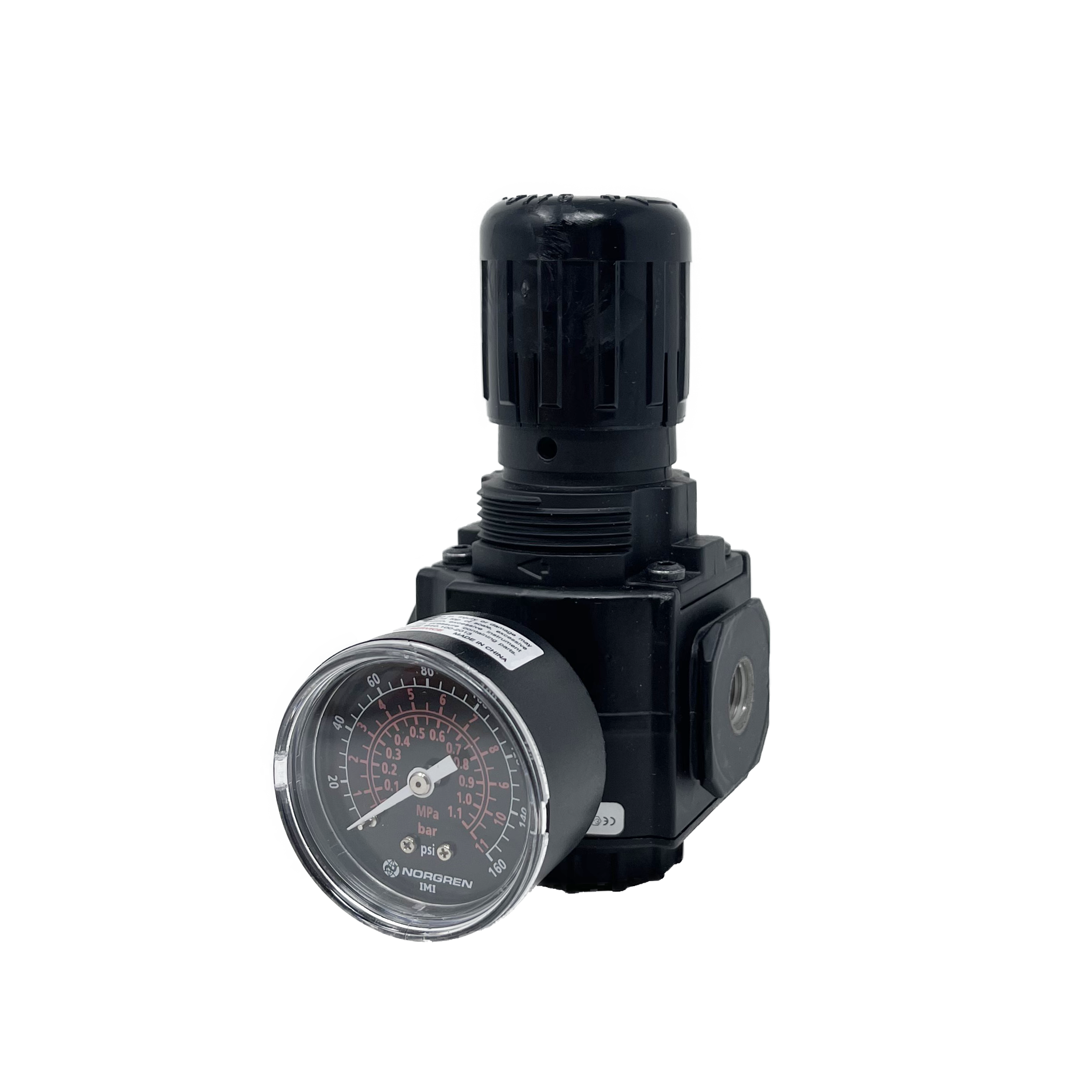 R72G-2AK-NMG : Norgren Excelon Regulator, 1/4" NPT, Knob Adjust, Non-Relieving, 5-150psi, with Gauge