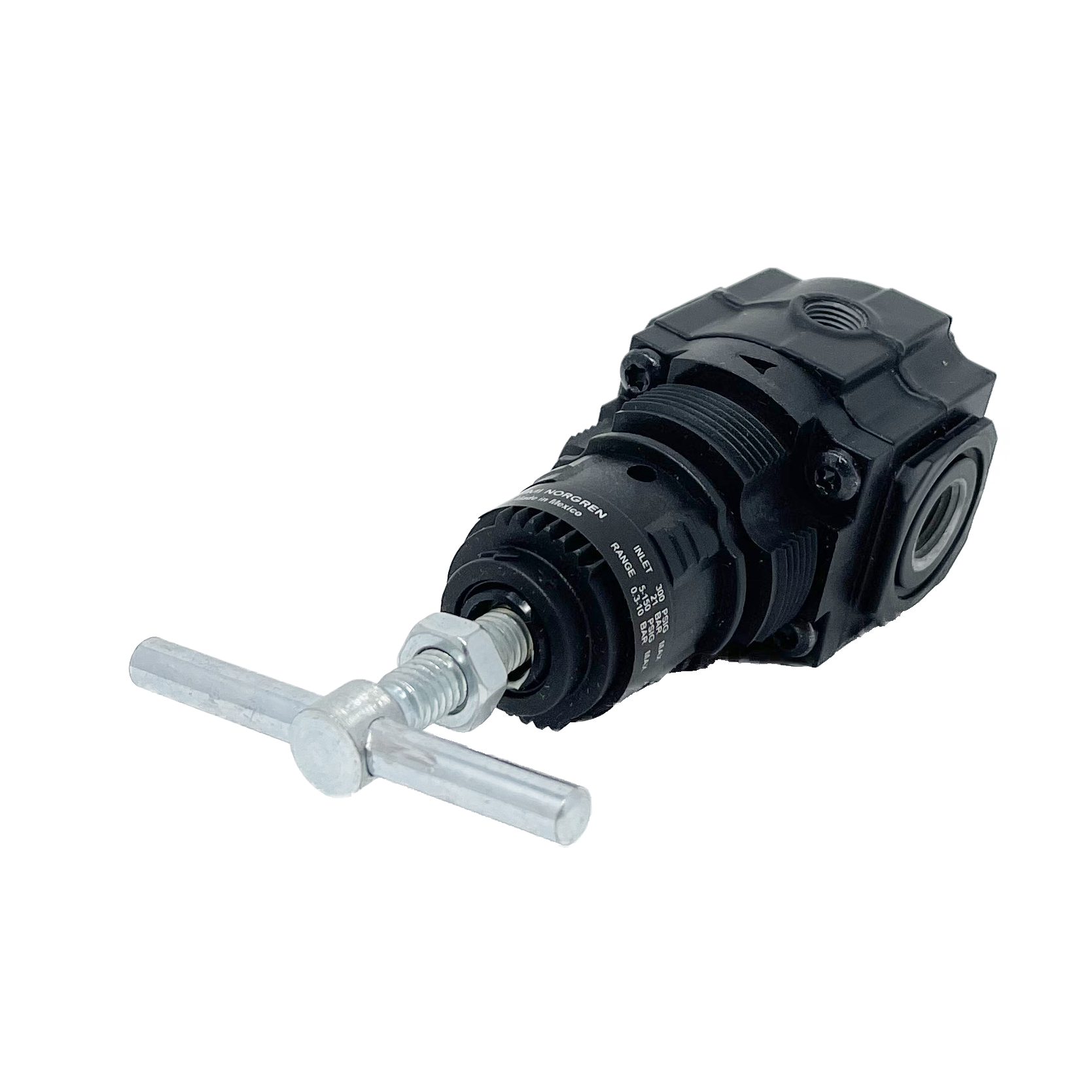 R73G-2AT-RMG : Norgren Excelon Regulator, 1/4" NPT, T-Bar Adjust, Relieving, 5-150psi, with Gauge