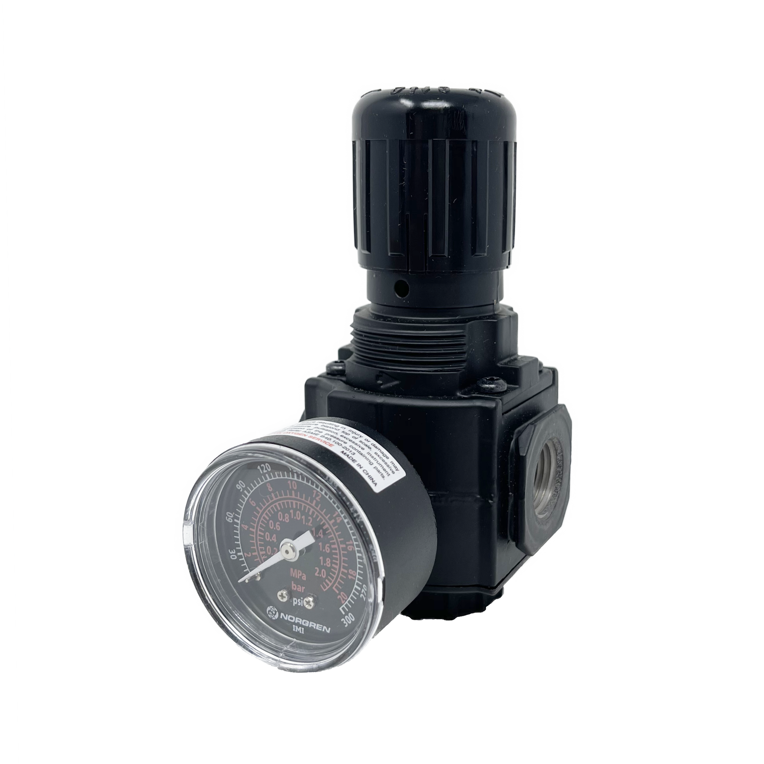 R73G-4AK-RSG : Norgren Excelon Regulator, 1/2" NPT, Knob Adjust, Relieving, 10-250psi, with Gauge