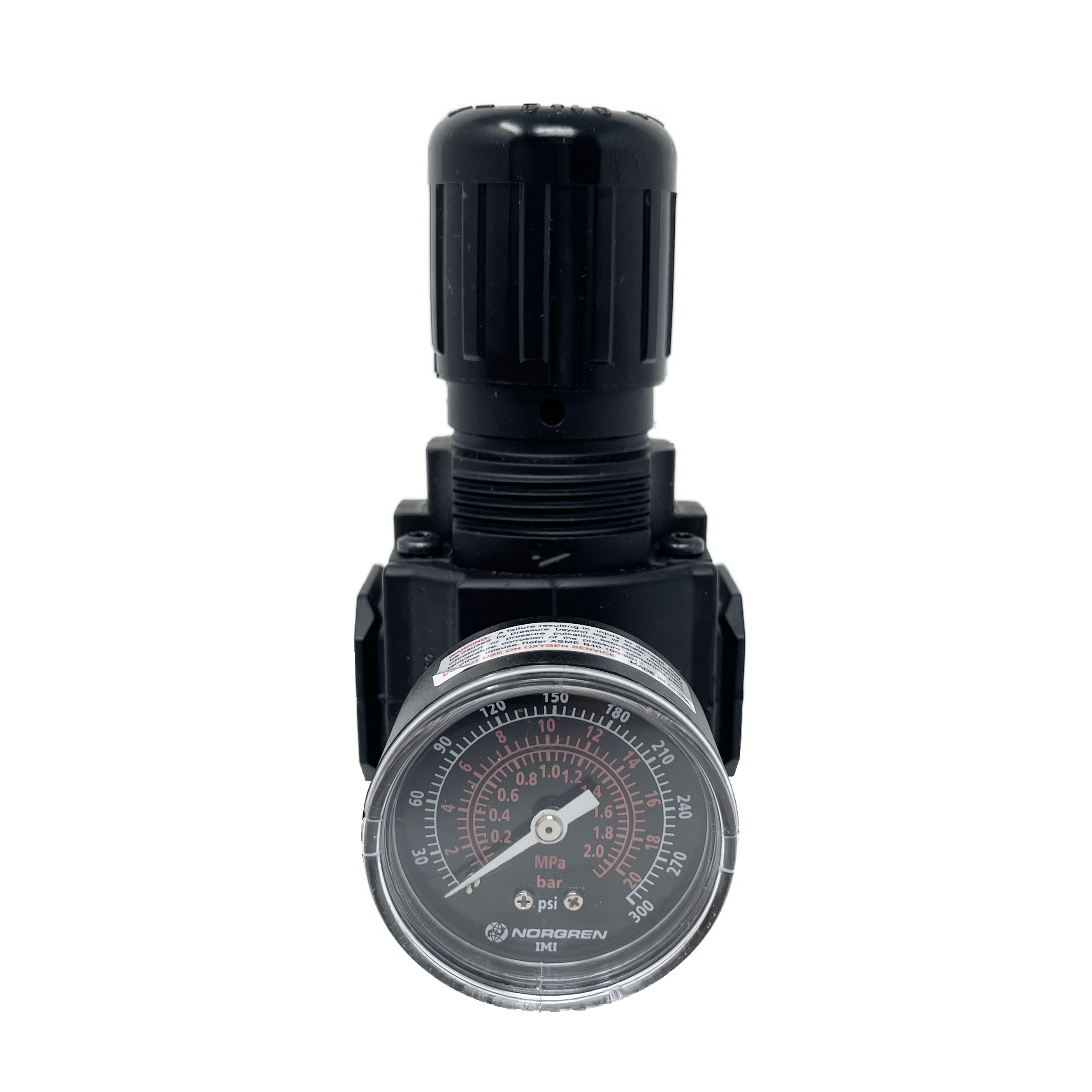 R73G-4AK-RSG : Norgren Excelon Regulator, 1/2" NPT, Knob Adjust, Relieving, 10-250psi, with Gauge