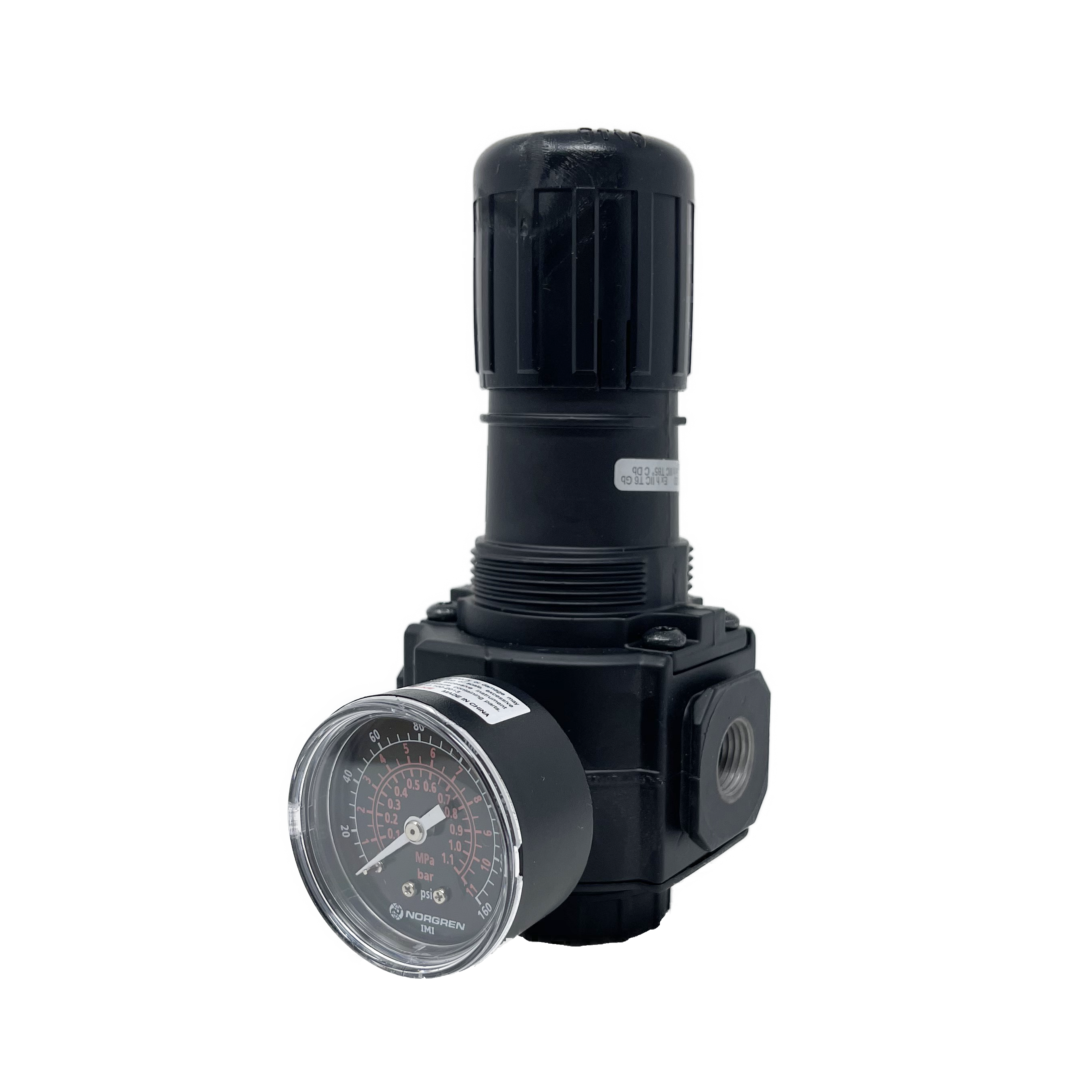 R74G-3AK-NMG : Norgren Excelon Filter, 3/8" NPT, Knob Adjust, Non-Relieving, 5-150psi, with Gauge