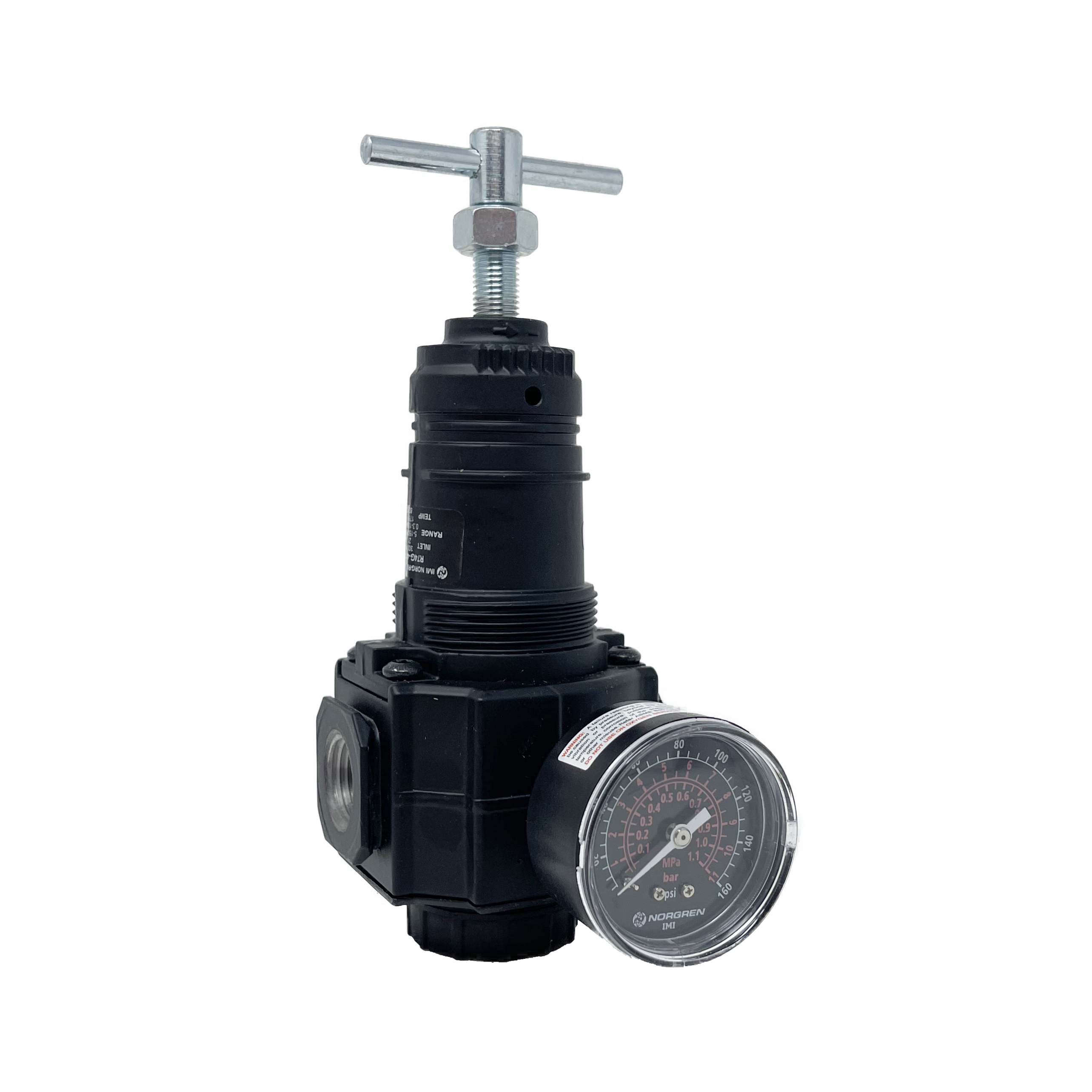 R74G-4AT-RMG : Norgren Excelon Filter, 1/2" NPT, T-Bar Adjust, Relieving, 5-150psi, with Gauge