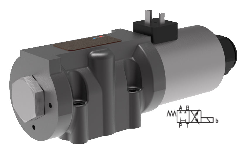 RPE4-102C11/12060E5 : Argo DCV, D05, 37GPM, 5100psi, 2P4W, 120 VAC, DIN, Spring Return, Blocked Center Neutral