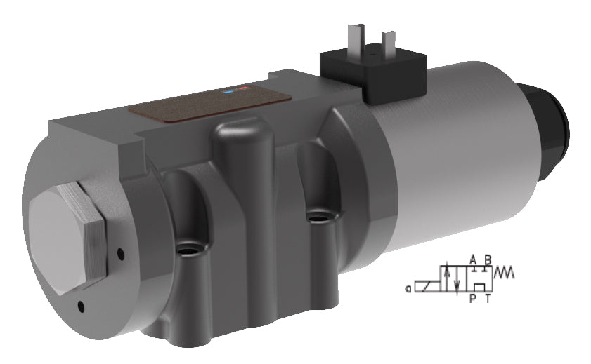 RPE4-102C51/02400E1 : Argo DCV, D03, 21GPM, 5100psi, 2P4W, 24 VDC, DIN, Spring Return, Blocked Center Neutral