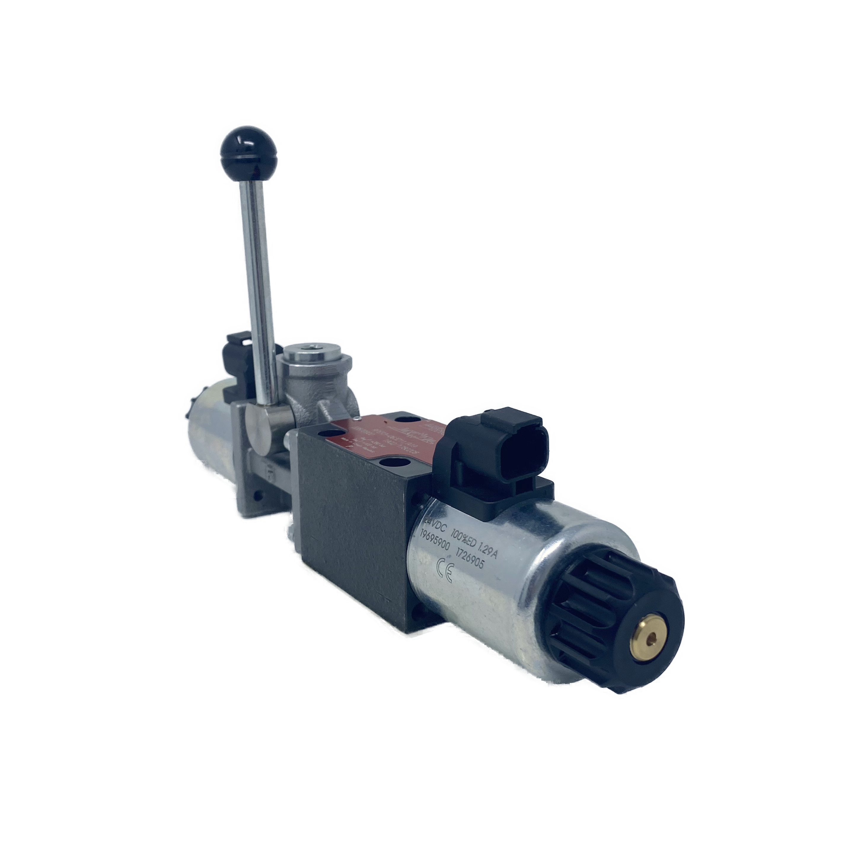 RPER3-063C11/01200E12A/A19 : Argo Directional Control Valve w/ Override Lever, D03, 21GPM, 5100psi, 3P4W, 12 VDC, Deutsch, Spring Centered, Tandem Spool