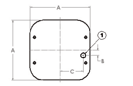 RVPT-2 : Magnaloy Reservoir Lid Cover Plate, Vertical Econo Series, 7GA, with Filler Breather Cutout