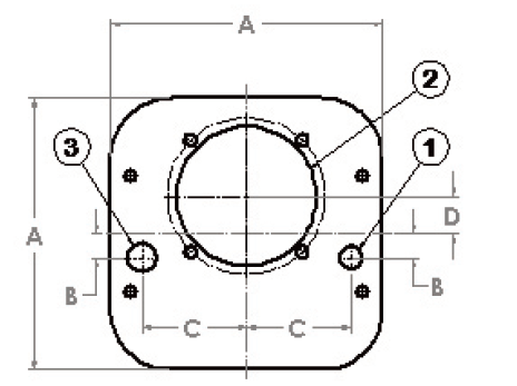 RVPT-4 : Magnaloy Reservoir Lid Cover Plate, Vertical Econo Series, 7GA, with Filler Breather & 56C Motor & 1/2" NPT Cutout