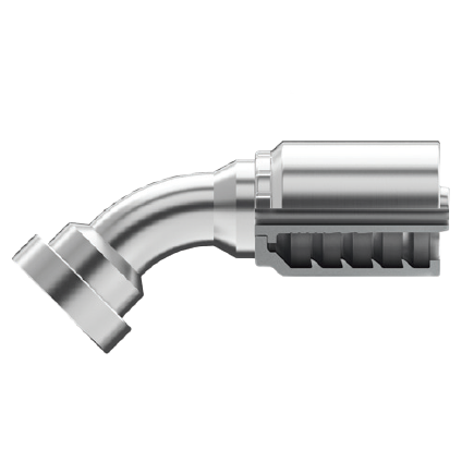 SE-FH45-3232 : Continental Hose Fitting, 2 Hose ID, 2 Code 62, 45-Degree Connection