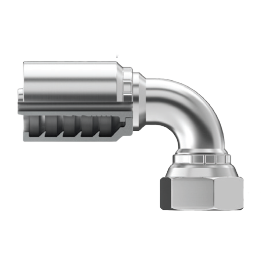 SE-JCFX90-2424 : Continental Hose Fitting, 1.5 (1-1/2") Hose ID, 1-7/8-12 Female JIC, 90-Degree, Swivel Connection
