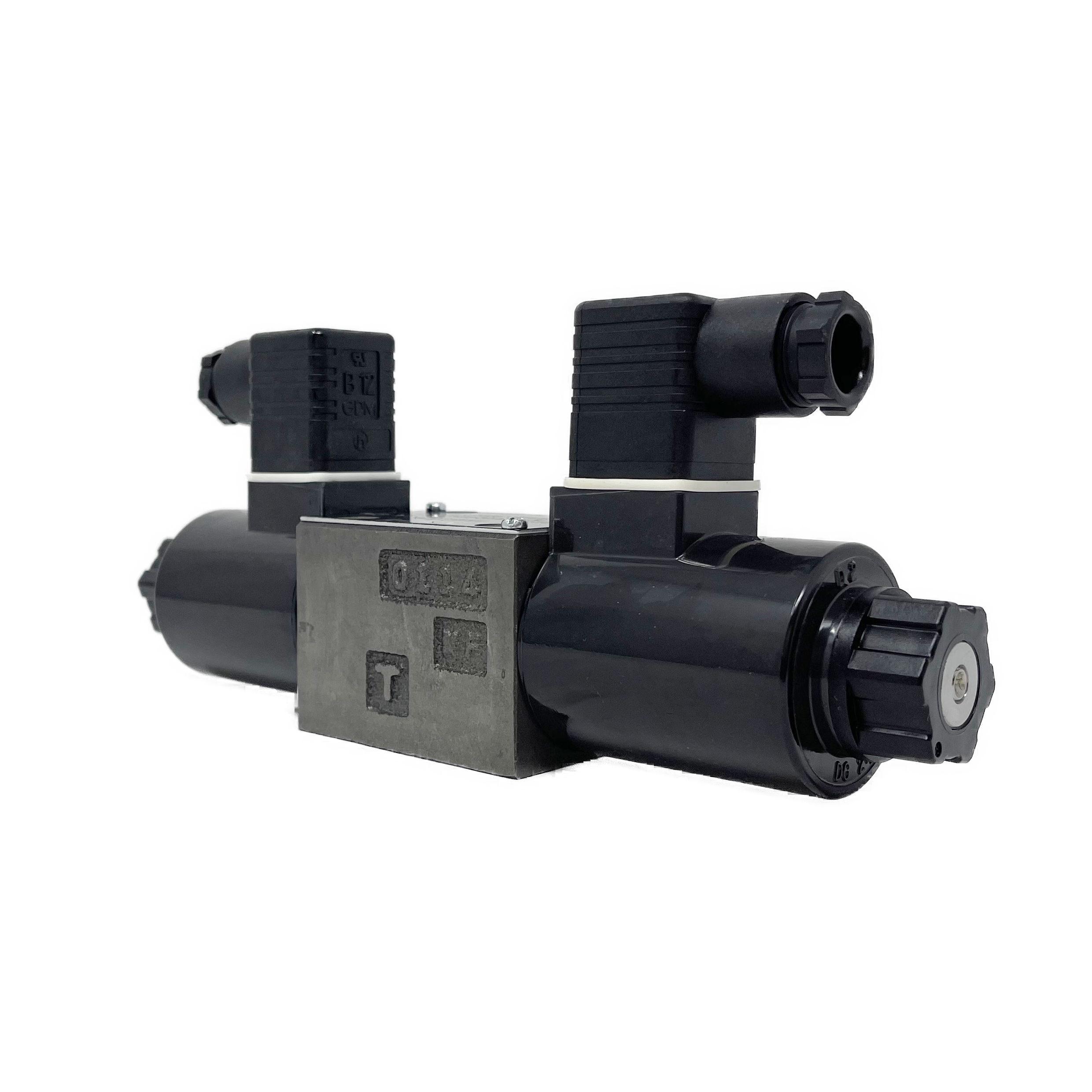 SA-G01-C6-F-D2-E31 : Nachi Solenoid Valve, 3P4W, D03 (NG6), 21.1GPM, 5075psi, Motor Spool, 24 VDC, DIN, Shockless Type