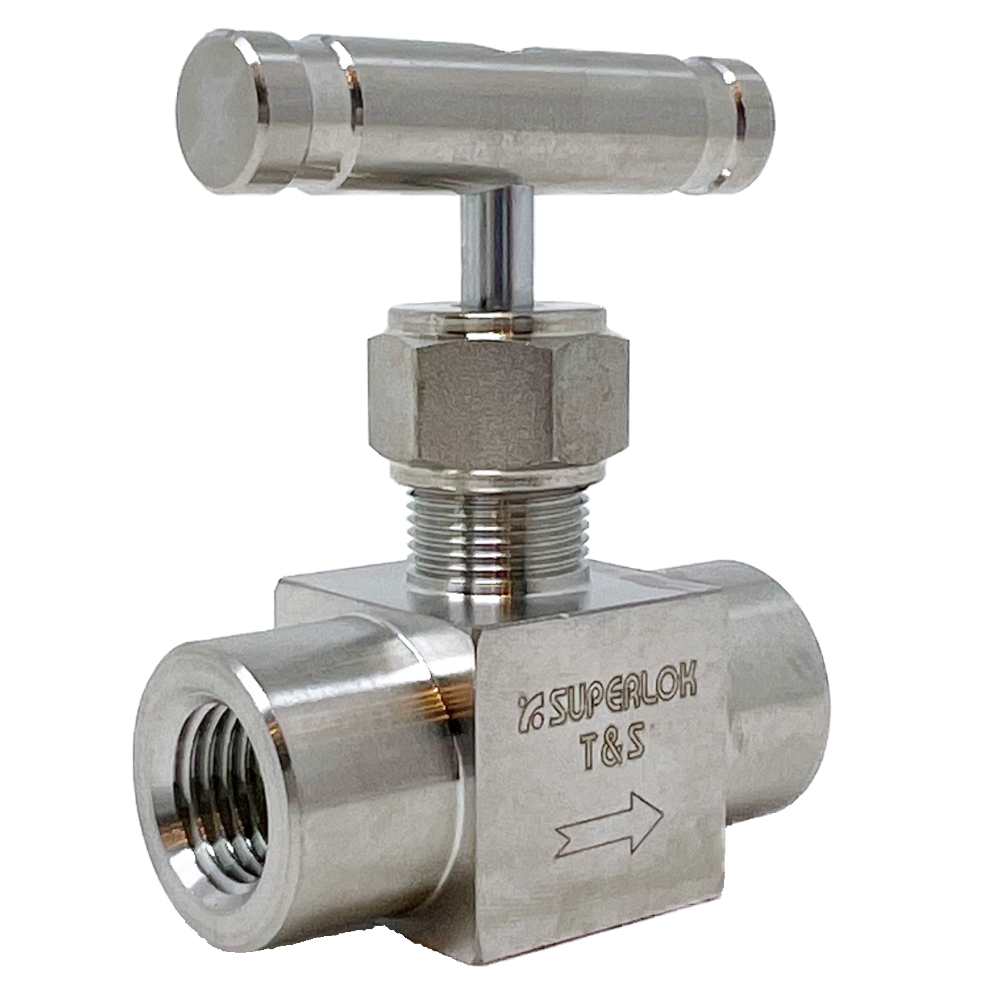 SBNV1-F-4N : Superlok Integral Bonnet Bar Stock Needle Valve, 1/4" FNPT, -65 F To 450 F, Vee Tip, Bar Handle, 6000psi