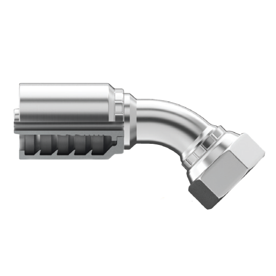SG-JCFX45-2424 : Continental Hose Fitting, 1.5 (1-1/2") Hose ID, 1-7/8-12 Female JIC, 45-Degree, Swivel Connection