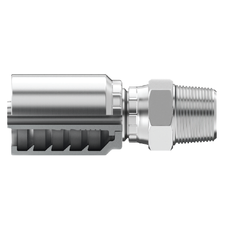 SG-OBM-0810 : Continental Hose Fitting, 0.5 (1/2") Hose ID, 7/8-14 Male ORB, Straight, Rigid Connection