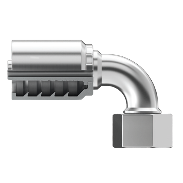 SG-OFFX90-1620 : Continental Hose Fitting, 1 Hose ID, 1-7/16-12 Female ORFS, 90-Degree, Swivel Connection