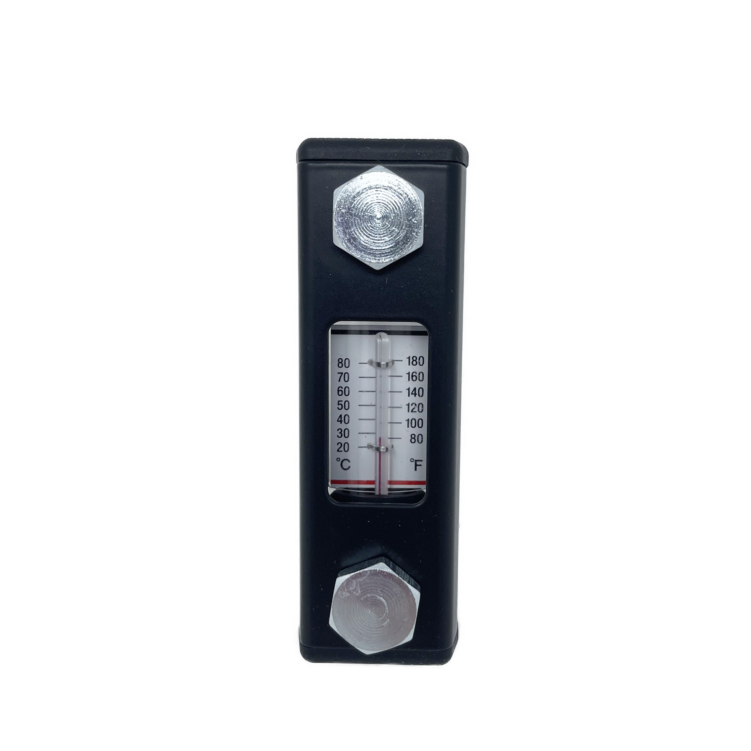 SNA-076-B-N-T-10 : Stauff Level & Temp Gauge, 2.99" Length, Buna, No Logo, With Thermometer, 10mm Bolts