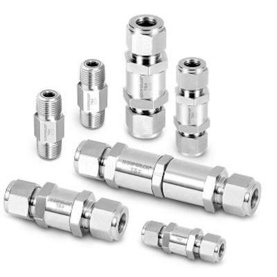 SPCV-S-4-1/3 : Superlok Inline Check Valve, 1/4" O.D. Tube, 0.3psi Cracking, 3000psi, 316SS