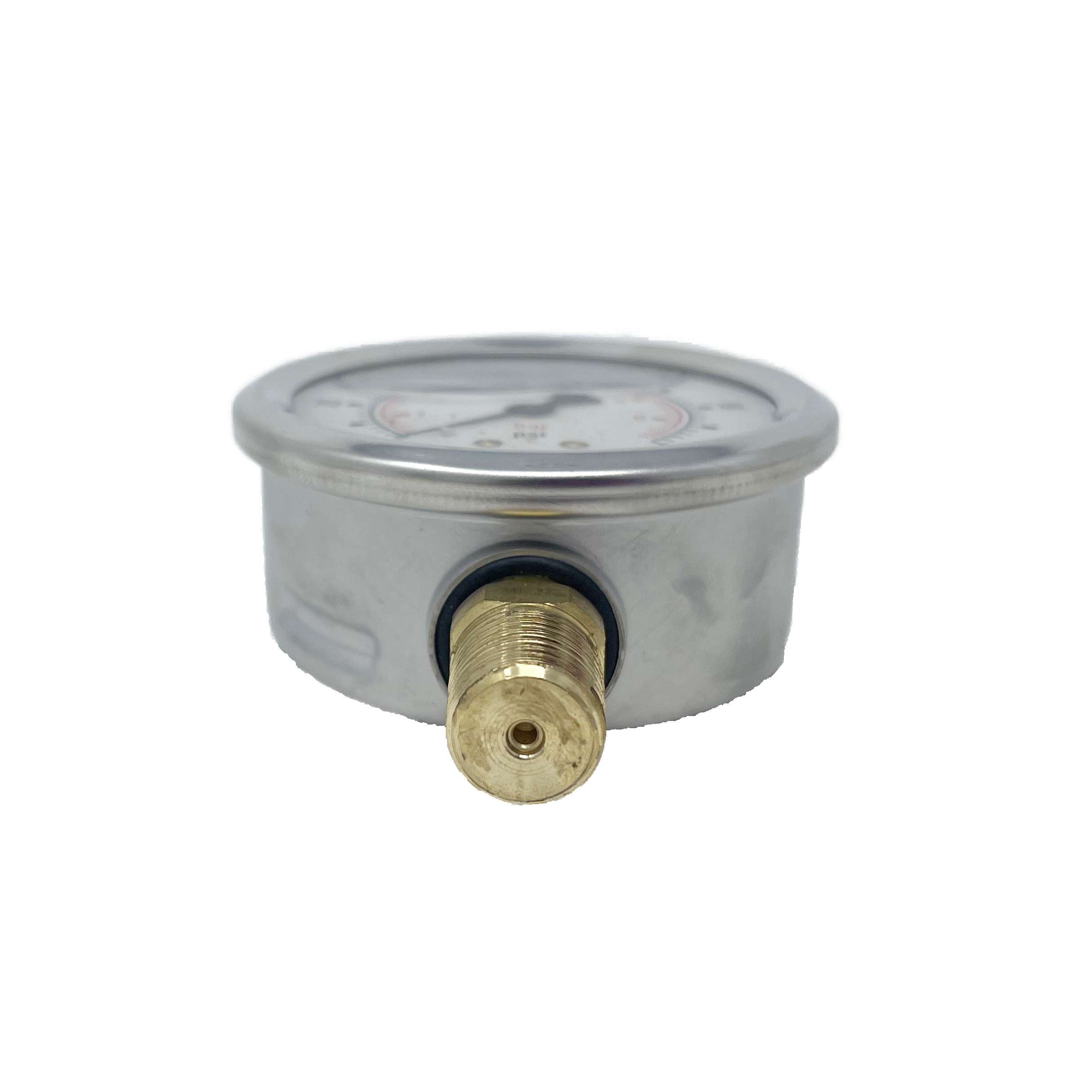 OHI-G-2.5-10K-S : OneHydraulics 2.5 Face Pressure Gauge, 0-10,000psi Pressure Range, 1/4 NPT, Stem Mounted Style