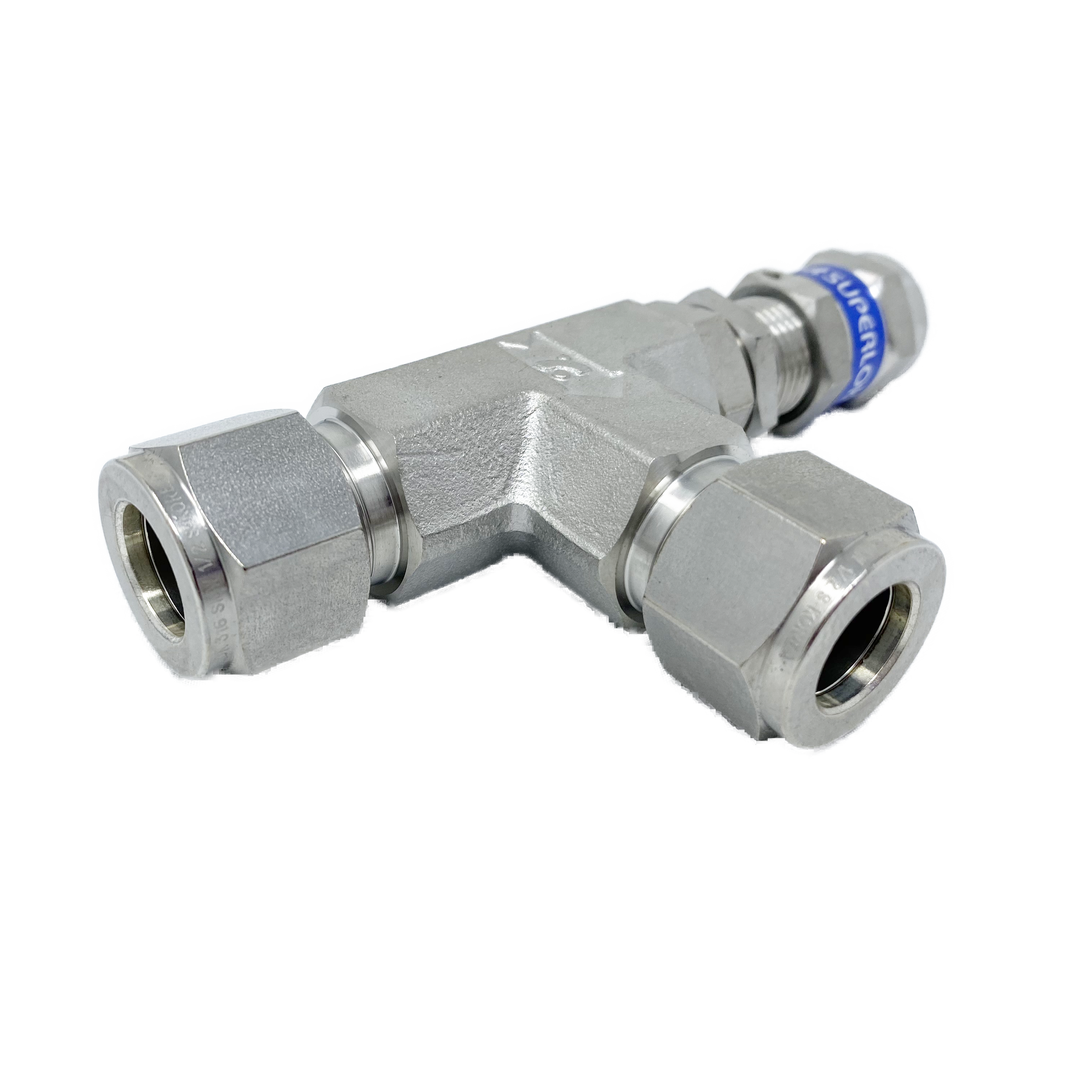 SRVL-S-8 : Superlok Inline Relief Valve, 1/2" O.D. Tube, Angle Pattern, Low Pressure, 300psi, 316SS, No Spring