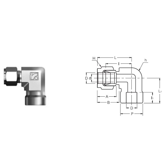 SSWE-4 : Superlok 1/4" O.D. Tube X 1/4" Tube Socket Weld 90-Degree Elbow