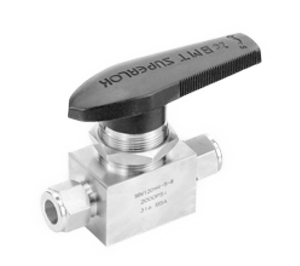SBV120H23-F-4N : Superlok Ball Valve, One-Piece Type, 1/4" FNPT, 3-Way, 2500psi, 316SS