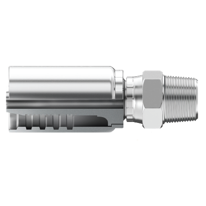 T8-NPMX-0608 : Continental Hose Fitting, 0.375 (3/8") Hose ID, 1/2-14 Male NPTF, Straight, Swivel Connection