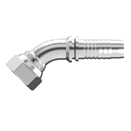 UC-BPFX45-0706 : Continental Hose Fitting, 0.40625 (13/32) Hose ID, 3/8-19 Female BSPP, 45-Degree, Swivel Connection