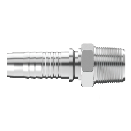 UC-BTM-0406 : Continental Hose Fitting, 0.25 (1/4") Hose ID, 3/8-19 Male BSPT, Straight, Rigid Connection