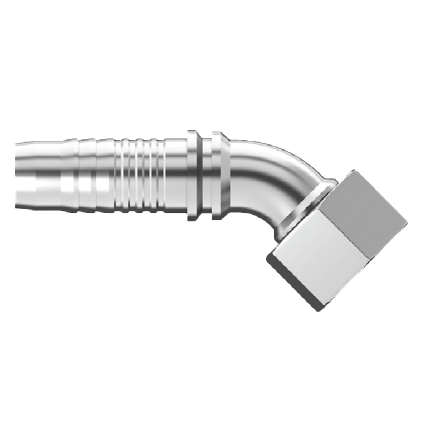 UC-DHFX45-1236 : Continental Hose Fitting, 0.75 (3/4") Hose ID, 36x2.0 Female DIN Heavy, 45-Degree, Swivel Connection