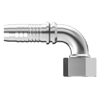 UC-DHFX90-0824 : Continental Hose Fitting, 0.5 (1/2") Hose ID, 24x1.5 Female DIN Heavy, 90-Degree, Swivel Connection
