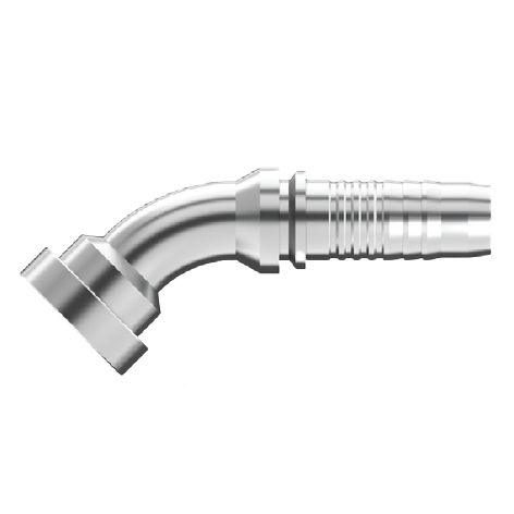 UC-FL45-1212 : Continental Hose Fitting, 0.75 (3/4") Hose ID, 3/4 Code 61, 45-Degree Connection