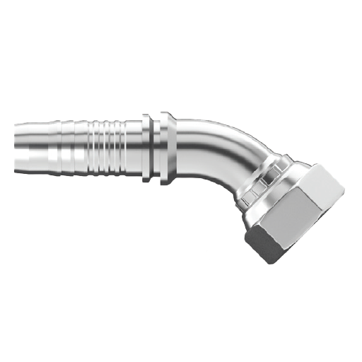 UC-JCFX45-1216 : Continental Hose Fitting, 0.75 (3/4") Hose ID, 1-5/16-12 Female JIC, 45-Degree, Swivel Connection