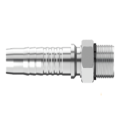 UC-OBM-0812 : Continental Hose Fitting, 0.5 (1/2") Hose ID, 1-1/16-12 Male ORB, Straight, Rigid Connection