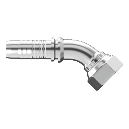 UC-SFFX45-0506 : Continental Hose Fitting, 0.3125 (5/16") Hose ID, 5/8-18 Female SAE 45, 45-Degree, Swivel Connection
