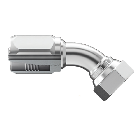 UT-JCFX45-1010 : Continental Hose Fitting, 0.5 (1/2") Hose ID, 7/8-14 Female JIC, 45-Degree, Swivel Connection