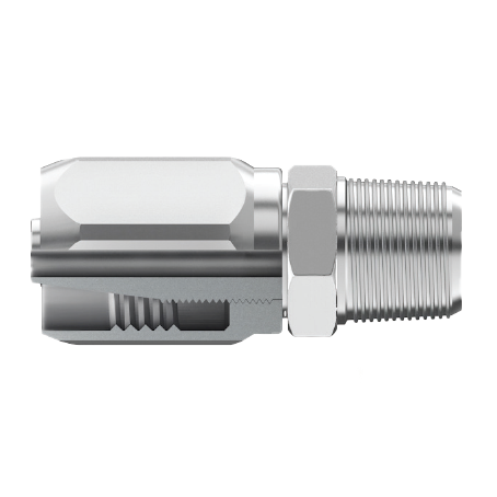 UT-NPM-1612 : Continental Hose Fitting, 0.875 (7/8") Hose ID, 3/4-14 Male NPTF, Straight, Rigid Connection