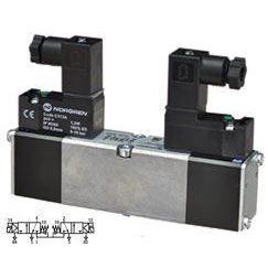 V45AA11D-C313B : Norgren V45 Series, 2x3/2 NC valve, sol/spring (24 VDC), with connector