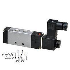 V50P513A-A213AB : Norgren V50 Series, Two-Position, Five-Way valve, Solenoid Actuated, Spring Return, 24VDC, 1/8 inch NPT ports