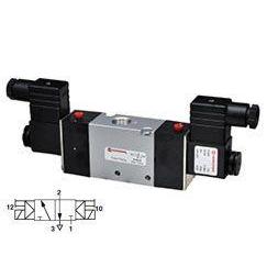 V52S411A-A213JB : Norgren V52 Series, 3/8" NPT, Two-Position, Three-Way, Dual Solenoid Actuated, 24VDC, 22mm standard Connector